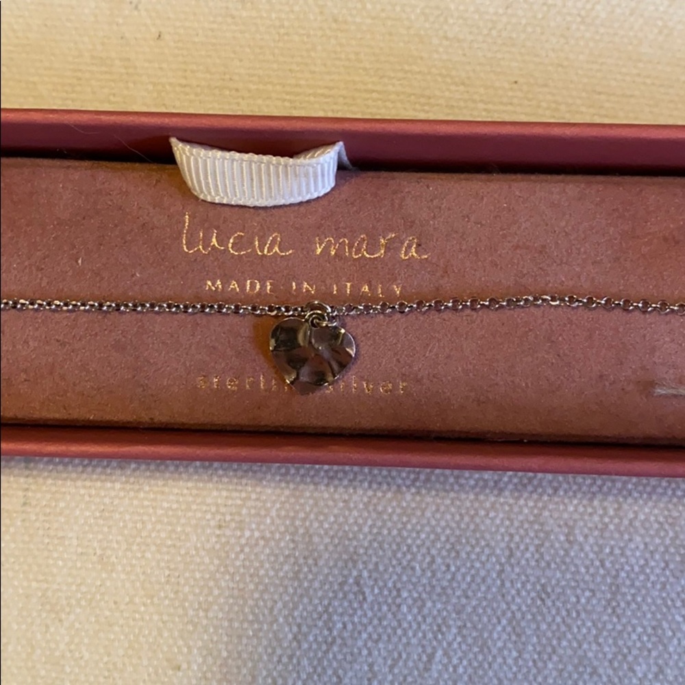 BNIB Silver bracelet with heart pendant